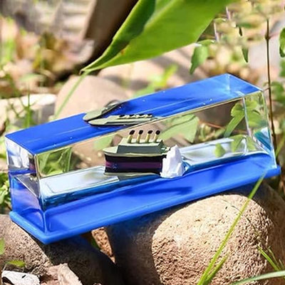 Cruise Ship Blue – Fluidscape Desk Ornament | زجاجة ديكور سفينة كروز زرقاء