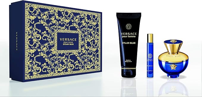 Versace Dylan Blue Pour Femme Collection – Versace Perfume Set | Shower Gel & Body Lotion | جل استحمام و لوشن للجسم فرساتش