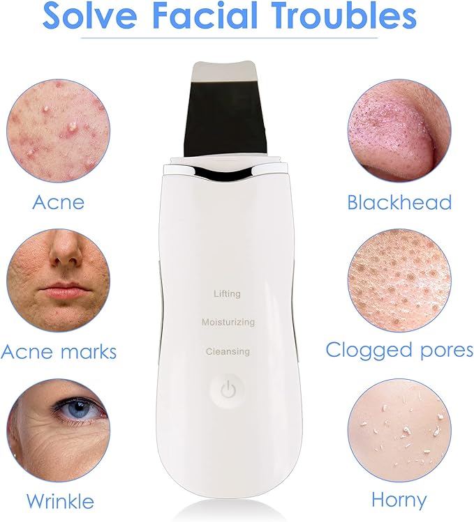 🌸 3-in-1 Ultrasonic Facial Skin Scrubber | جهاز تنظيف الوجه & ماسك للبشرة 🌸
