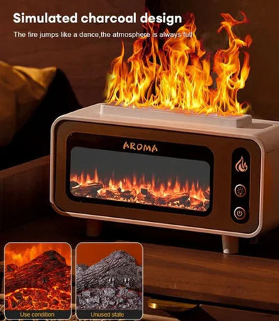 Aroma Fireplace Air Humidifier | Portable Mist Maker | مرطب هواء بمدفأة عطرية محمول