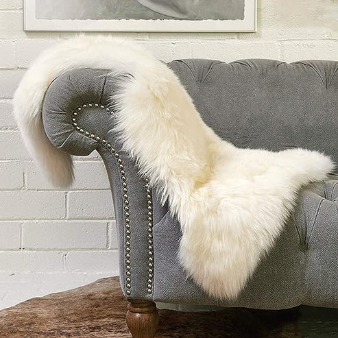 Luxury Sheepskin Rug – Soft Wool Fur Accent | أريكة جلد صوف فاخرة (الصوف والفرو)