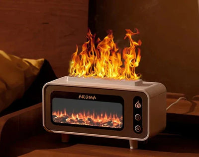 Aroma Fireplace Air Humidifier | Portable Mist Maker | مرطب هواء بمدفأة عطرية محمول