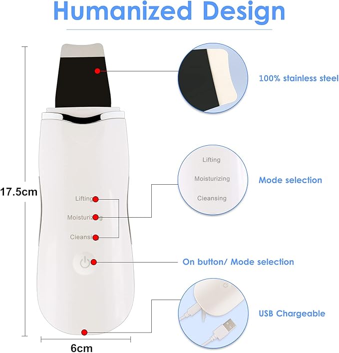 🌸 3-in-1 Ultrasonic Facial Skin Scrubber | جهاز تنظيف الوجه & ماسك للبشرة 🌸