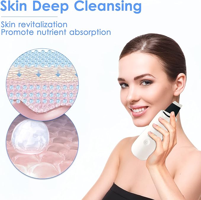🌸 3-in-1 Ultrasonic Facial Skin Scrubber | جهاز تنظيف الوجه & ماسك للبشرة 🌸