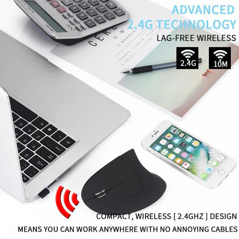 Left Hand Vertical Wireless Mouse | ماوس لاسلكي عمودي لليد اليسرى