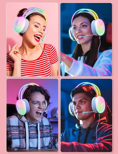 GlowPlay – RGB Gaming Headphones for Immersive Sound جلو بلاي – سماعات ألعاب بإضاءة RGB لتجربة صوت غامرة