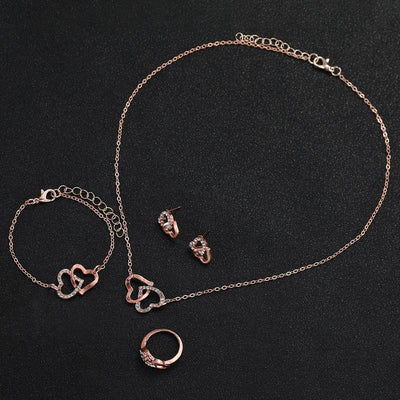 Women's Shiny Quartz Watch Set 6PCS