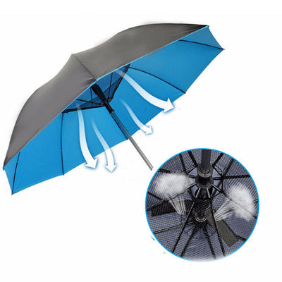 Stay Cool in Style – 2-in-1 Fan + Umbrella Magic! ابقَ منتعشًا بأناقة – مظلة ومروحة في تصميم واحد ساحر!