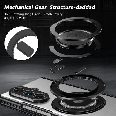 2-in-1 Magnetic Ring Case with Tempered Glass Protection جراب 2 في 1 مغناطيسي بحلقة تثبيت مع زجاج مقوى للحماية