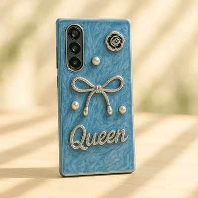 Luxury Pearl & Bow iPhone Case – 3D Chic Edition جراب فاخر للآيفون مزين باللؤلؤ والفيونكة – إصدار أنيق ثلاثي الأبعاد