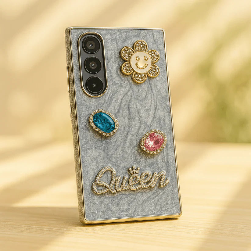 Luxury 3D Pearl & Rhinestone Case – Glamorous Sparkle Edition جراب فاخر بلآلئ وأحجار لامعة ثلاثية الأبعاد – إصدار متألق
