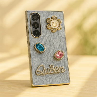 Luxury 3D Pearl & Rhinestone Case – Glamorous Sparkle Edition جراب فاخر بلآلئ وأحجار لامعة ثلاثية الأبعاد – إصدار متألق