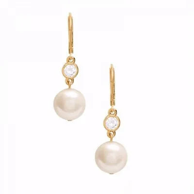 Alicia Boone Drop of Dew Elegant Gold & Crystal Earrings – Lightweight Design أليشا بون أقراط قطرة الندى الأنيقة بالذهب والكريستال – تصميم خفيف الوزن