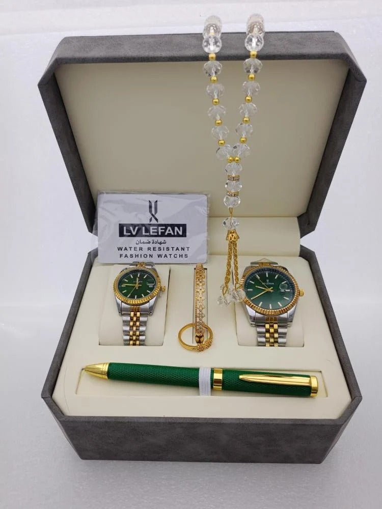 RoyalSteel™ Men’s Gift Set – Timeless Watch & Accessories Collection رويال ستيل™ – طقم هدايا رجالي فاخر يشمل ساعة وإكسسوارات أنيقة