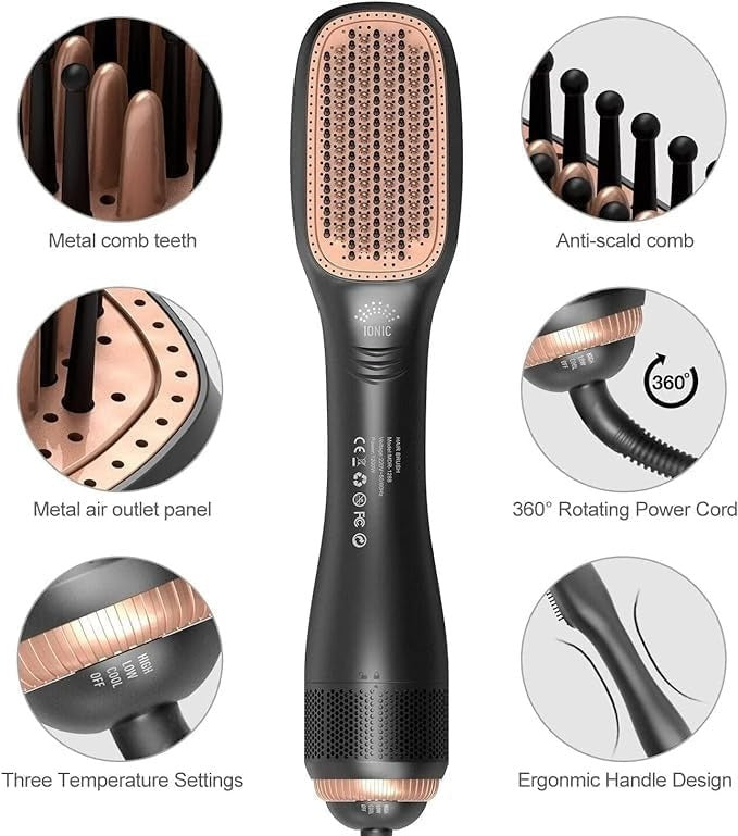 SmoothPro™ – 2-in-1 Hair Dryer & Straightening Brush with Ion Care سوث برو™ – فرشاة تصفيف الشعر 2 في 1 مع تقنية الأيونات للعناية الفائقة