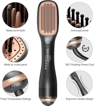 SmoothPro™ – 2-in-1 Hair Dryer & Straightening Brush with Ion Care سوث برو™ – فرشاة تصفيف الشعر 2 في 1 مع تقنية الأيونات للعناية الفائقة