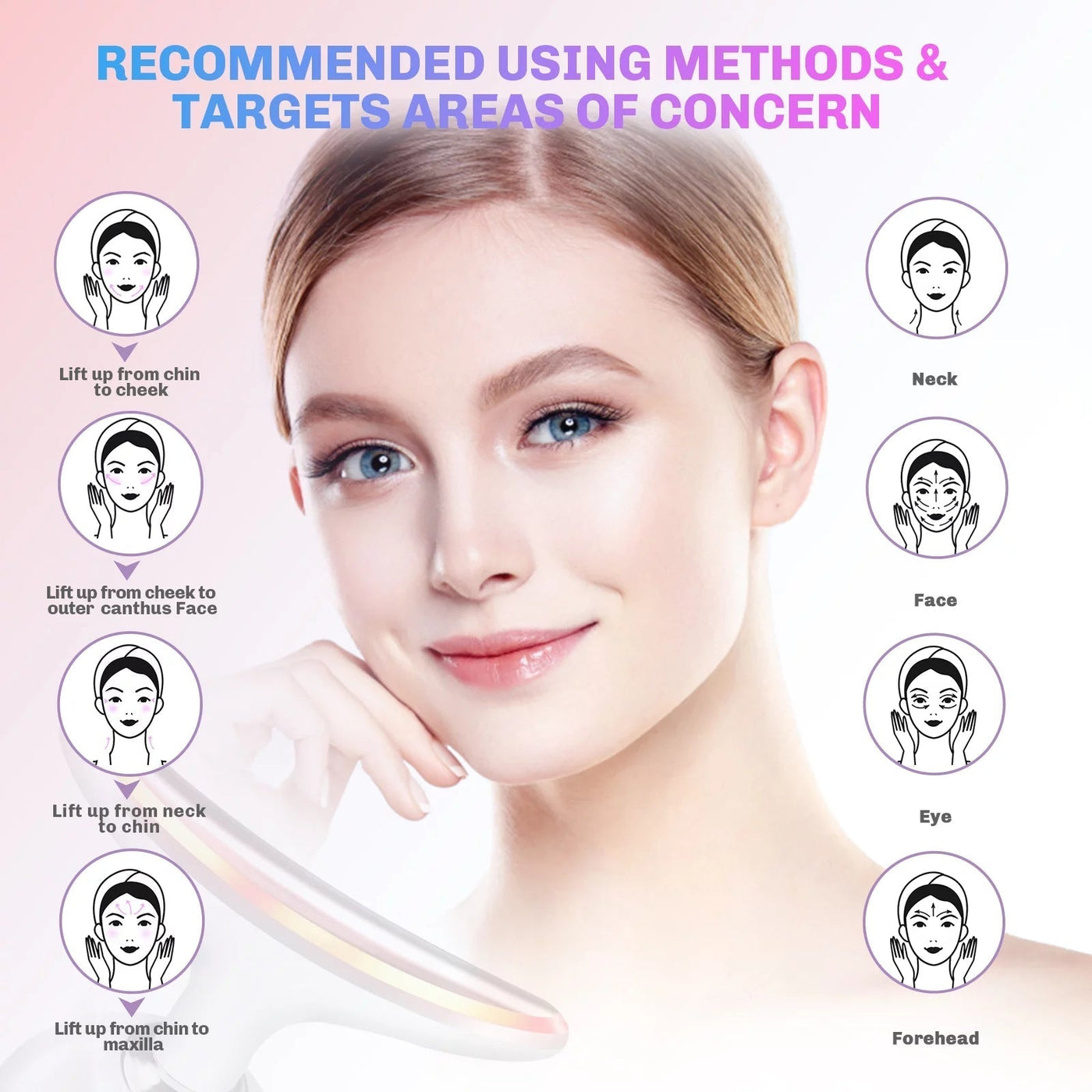 7-Color LED Neck & Face Lifting Massager – Anti-Aging, Heat & Vibration Therapy جهاز تدليك الرقبة والوجه بـ ٧ ألوان LED – لمقاومة التجاعيد مع حرارة واهتزاز