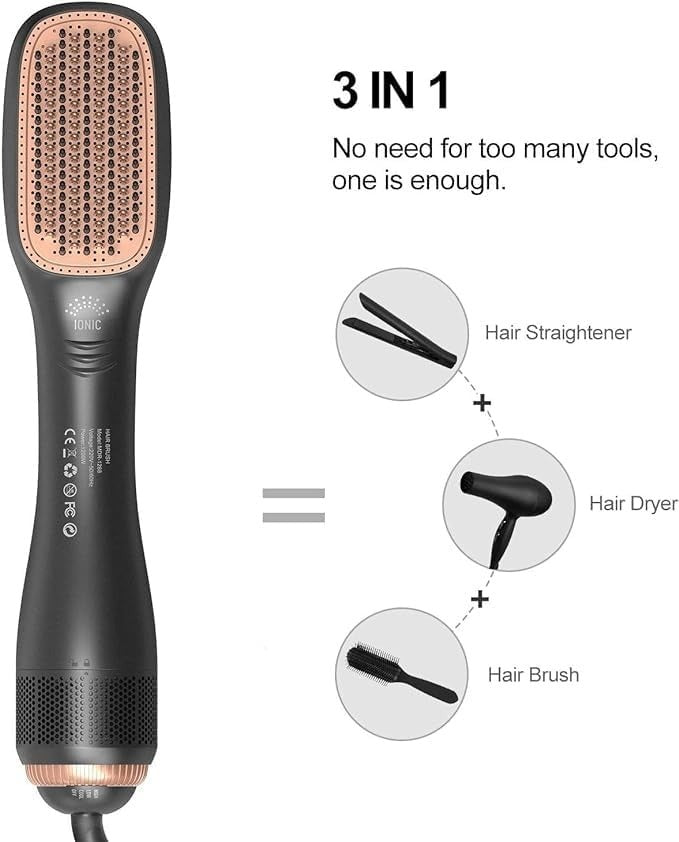 SmoothPro™ – 2-in-1 Hair Dryer & Straightening Brush with Ion Care سوث برو™ – فرشاة تصفيف الشعر 2 في 1 مع تقنية الأيونات للعناية الفائقة