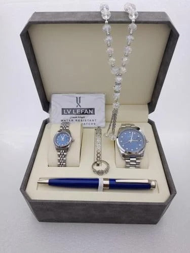 RoyalSteel™ Men’s Gift Set – Timeless Watch & Accessories Collection رويال ستيل™ – طقم هدايا رجالي فاخر يشمل ساعة وإكسسوارات أنيقة