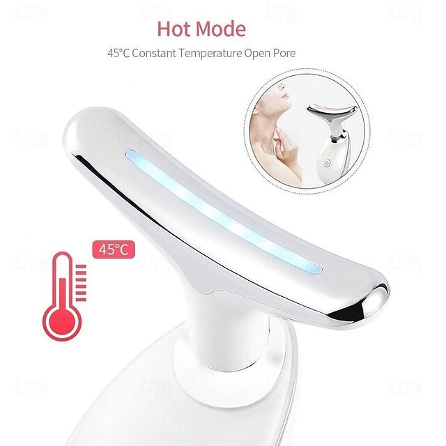 7-Color LED Neck & Face Lifting Massager – Anti-Aging, Heat & Vibration Therapy جهاز تدليك الرقبة والوجه بـ ٧ ألوان LED – لمقاومة التجاعيد مع حرارة واهتزاز